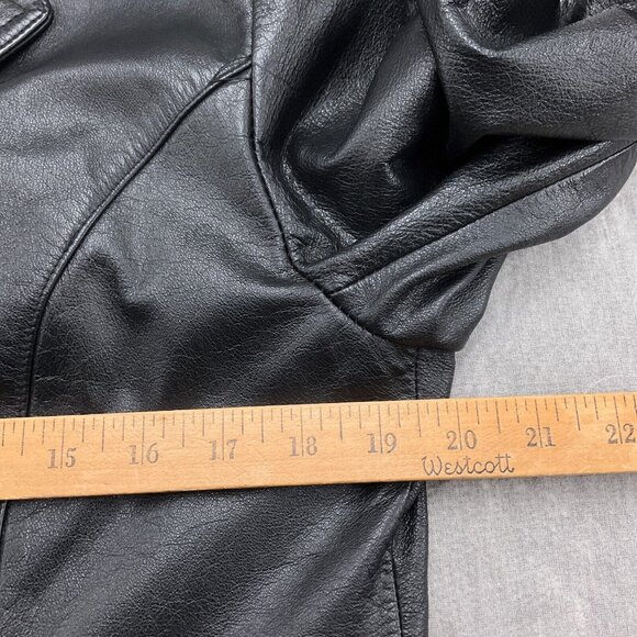 Wilsons Maxima Jacket Women Medium Black Leather Nylon Lined Classic 90s VTG - Picture 6 of 11